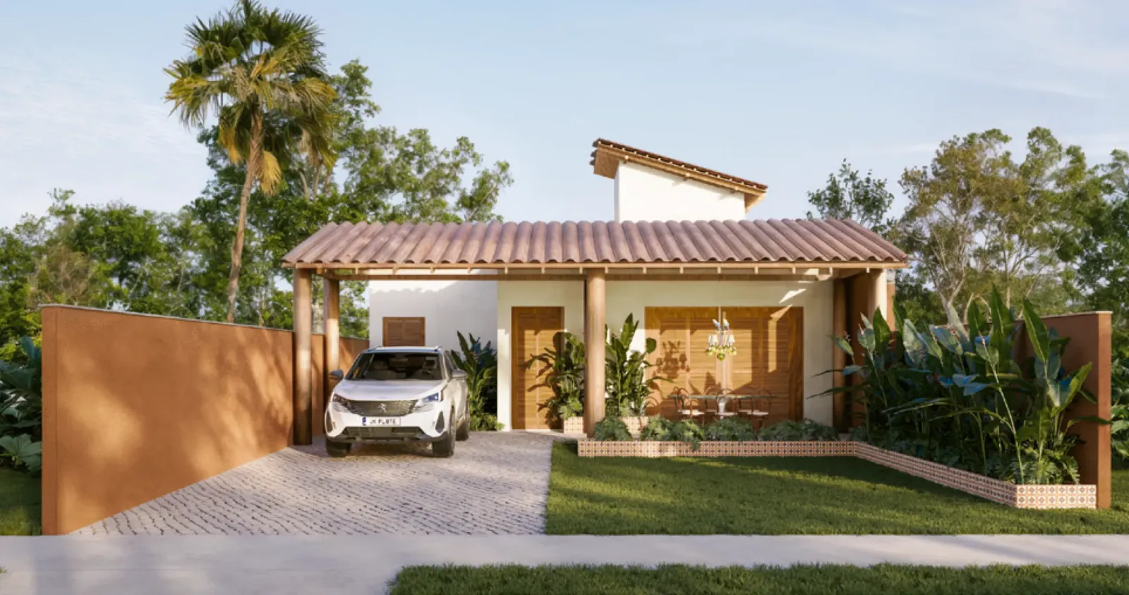 Fachada da Casa Bossa, assinada por Detalle Arquitetura