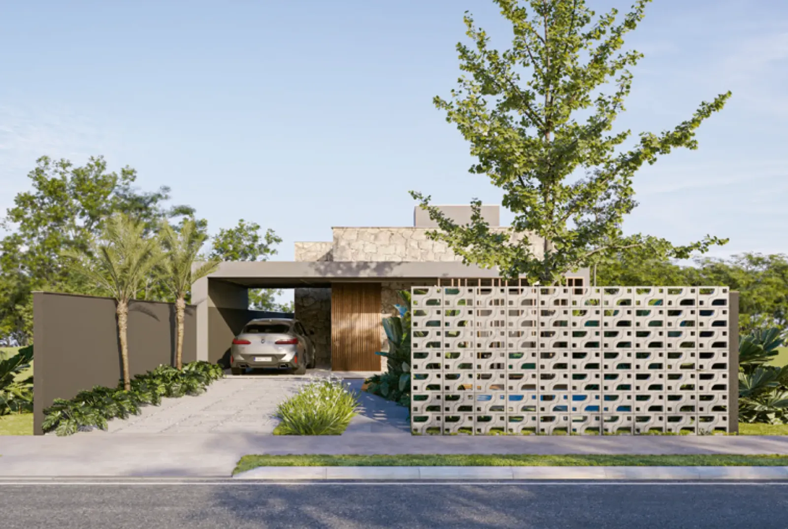 Fachada da Casa Bossa, assinada por Rogoski Arquitetura
