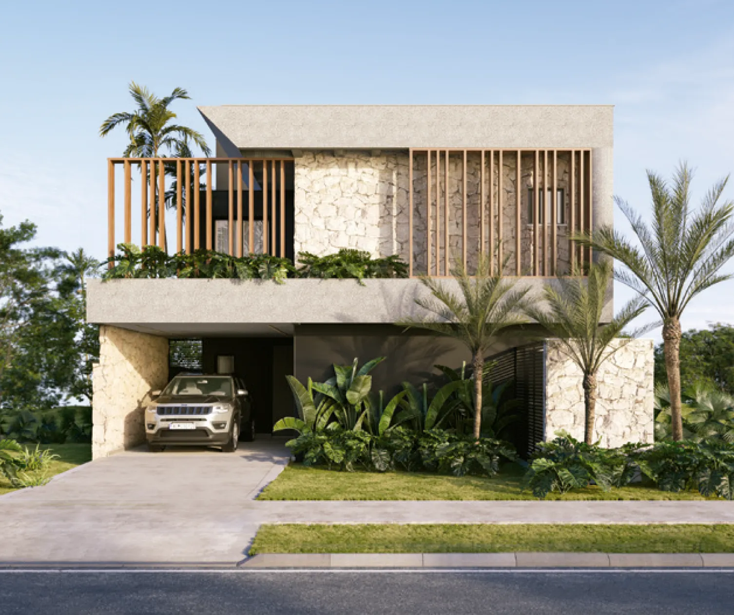 Fachada da Casa Brises, assinada por Rogoski Arquitetura